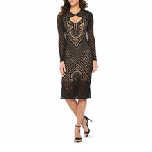 Load image into Gallery viewer, Sheer Aztec Bodycon Formal Dress