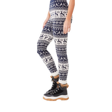 Load image into Gallery viewer, Navy &amp; Ivory Fair Isle Leggings
