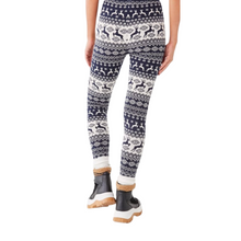 Load image into Gallery viewer, Navy &amp; Ivory Fair Isle Leggings
