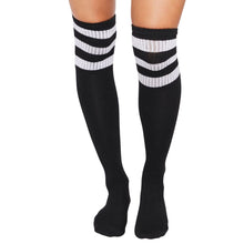 Load image into Gallery viewer, Black &amp; White Over the Knee High Sock Stockings
